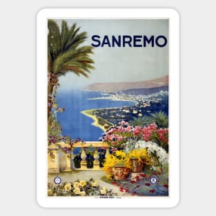 Sanremo Vintage Travel Poster Sticker